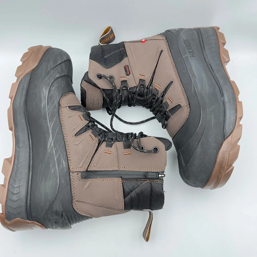 Nexgrip Ice‎ Badland Mens 8 Winter Boots Brown Black 400g Insulated Waterproof